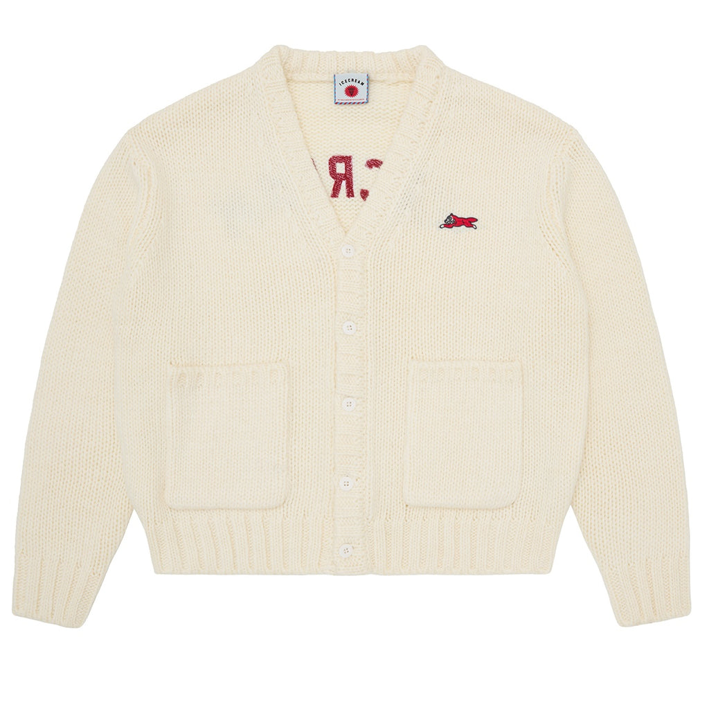 Icecream College Knitted Cardigan Off White