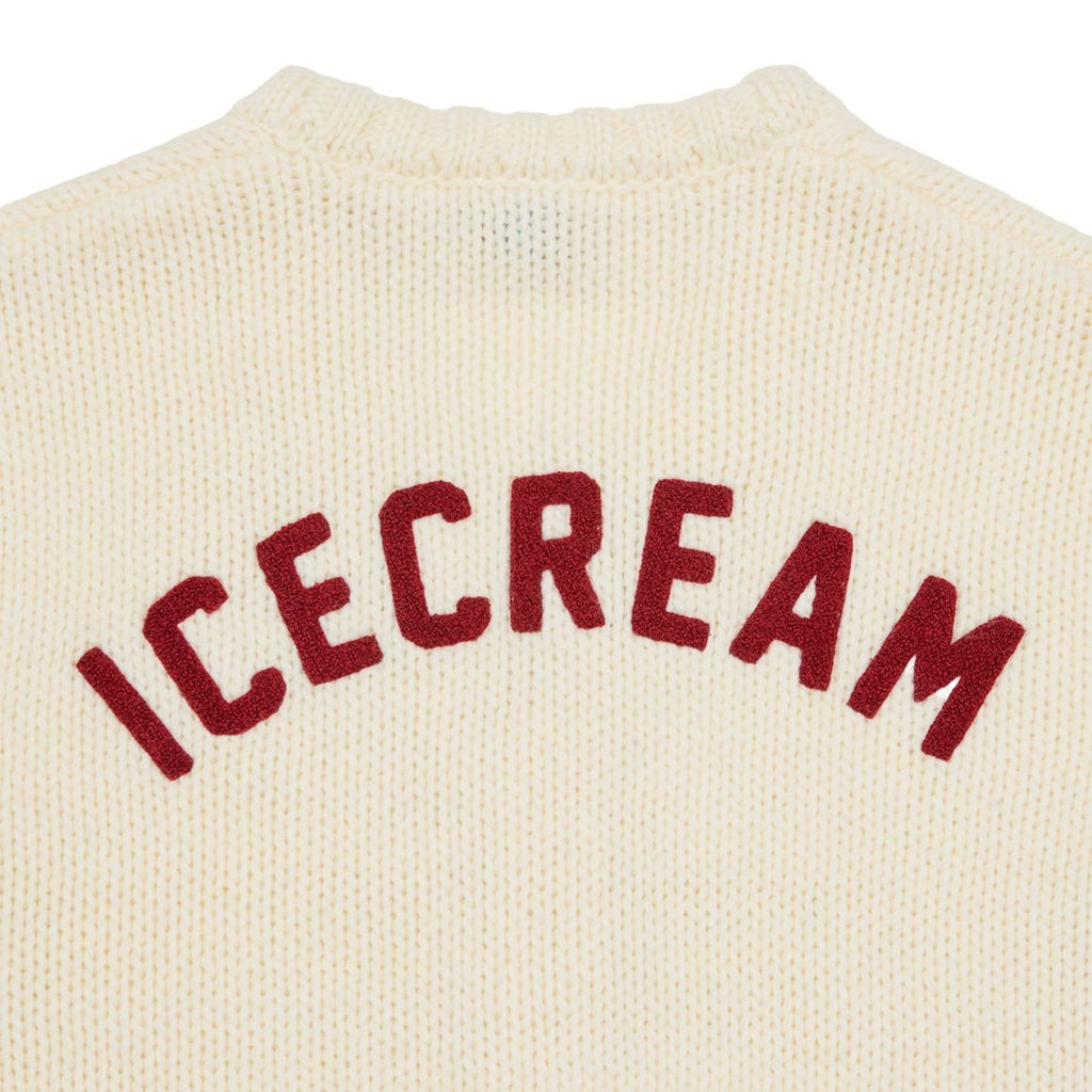 Icecream College Knitted Cardigan Off White