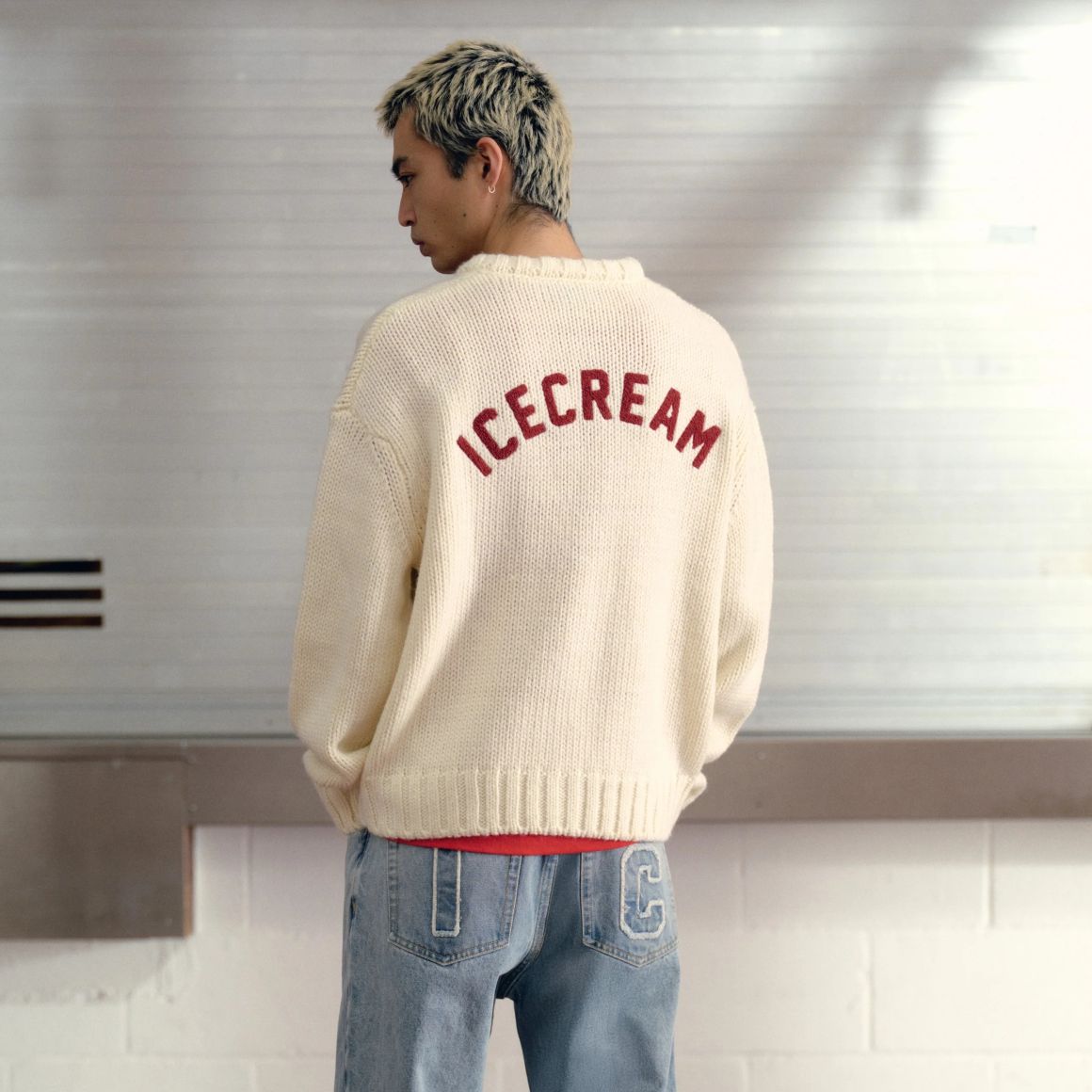 Icecream College Knitted Cardigan Off White