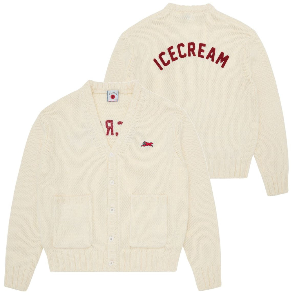 Icecream College Knitted Cardigan Off White