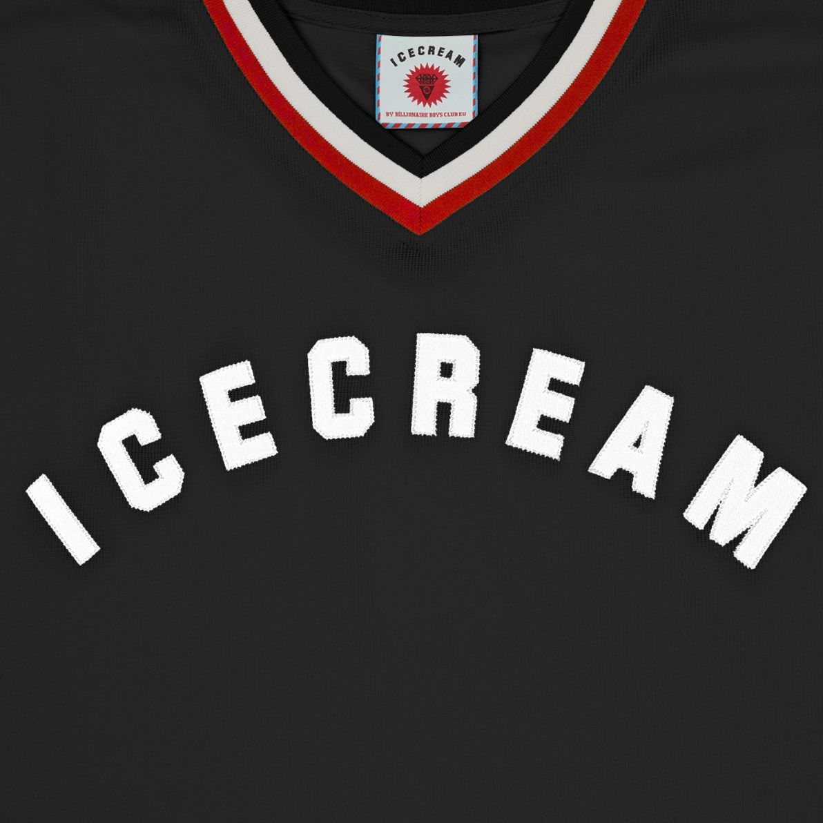 Icecream College V-Neck Sports Jersey Zwart