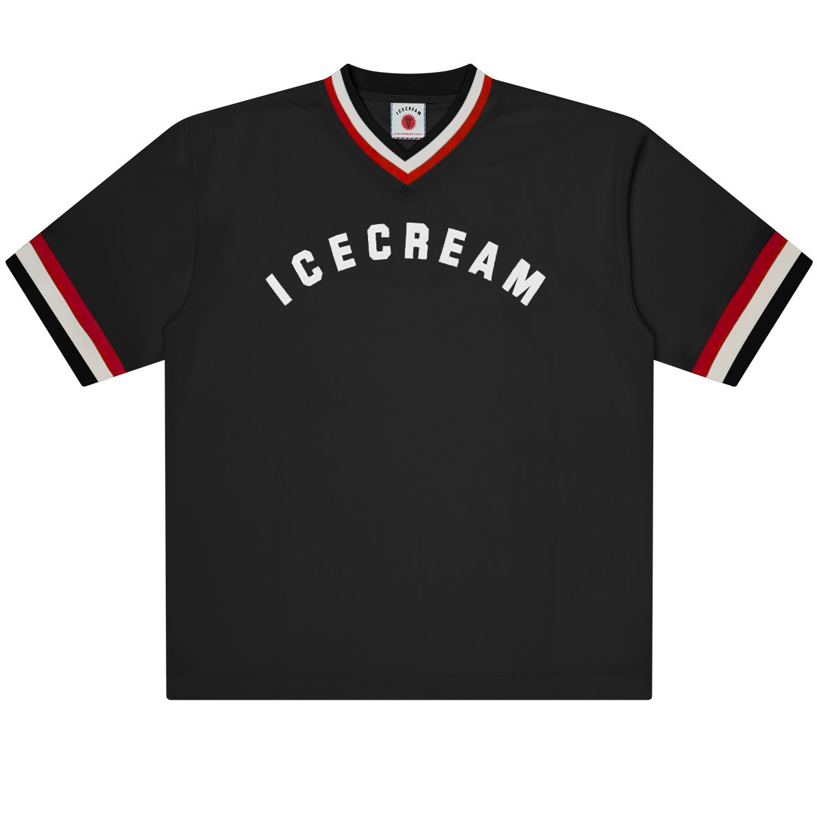 Icecream College V-Neck Sports Jersey Zwart