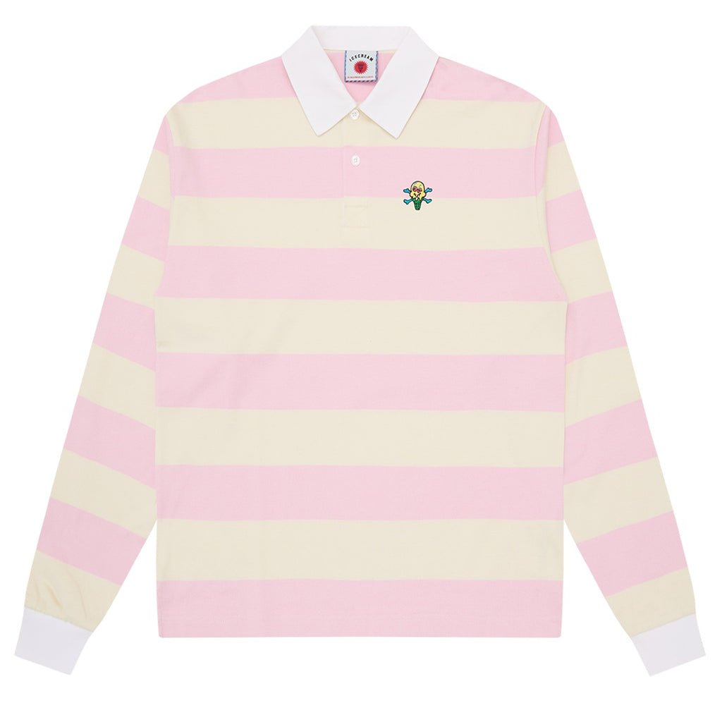 Icecream Cones & Bones Rugby Shirt Roze/Off White