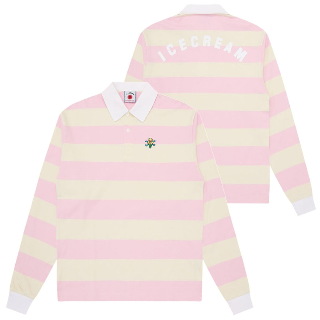Icecream Cones & Bones Rugby Shirt Roze/Off White