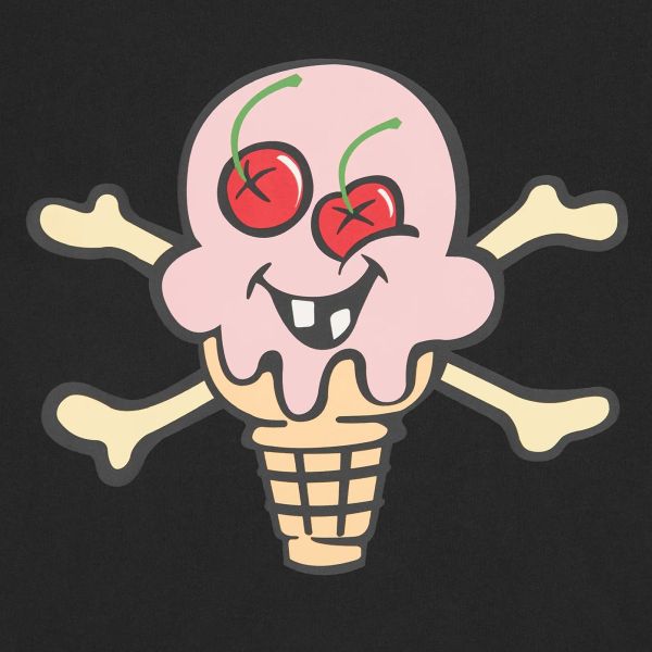 Icecream Cones & Bones T-shirt Zwart