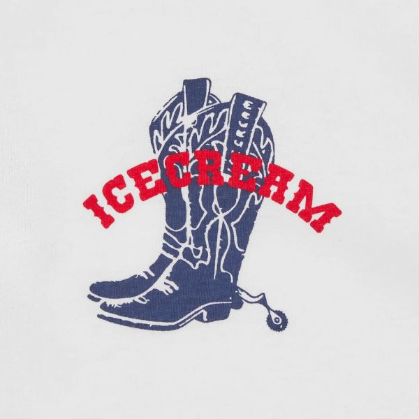 Icecream Cowboy Boot T-shirt Wit