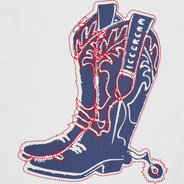 Icecream Cowboy Boot T-shirt Wit