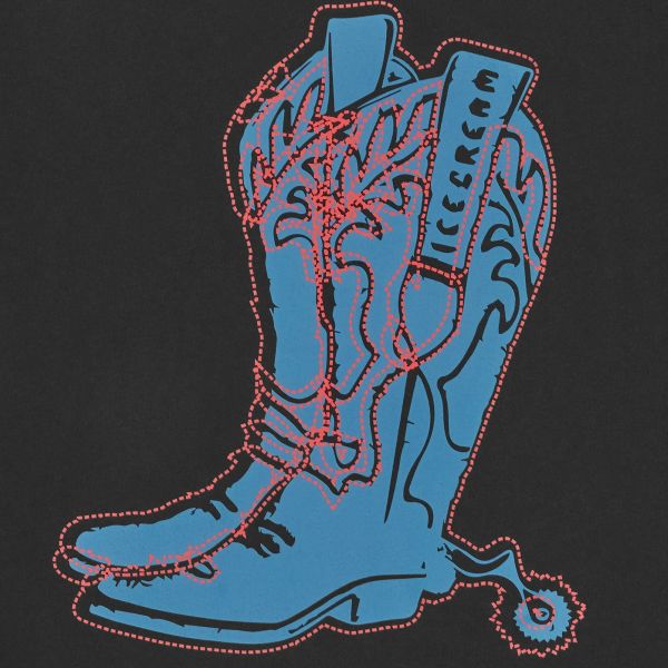 Icecream Cowboy Boot T-shirt Zwart