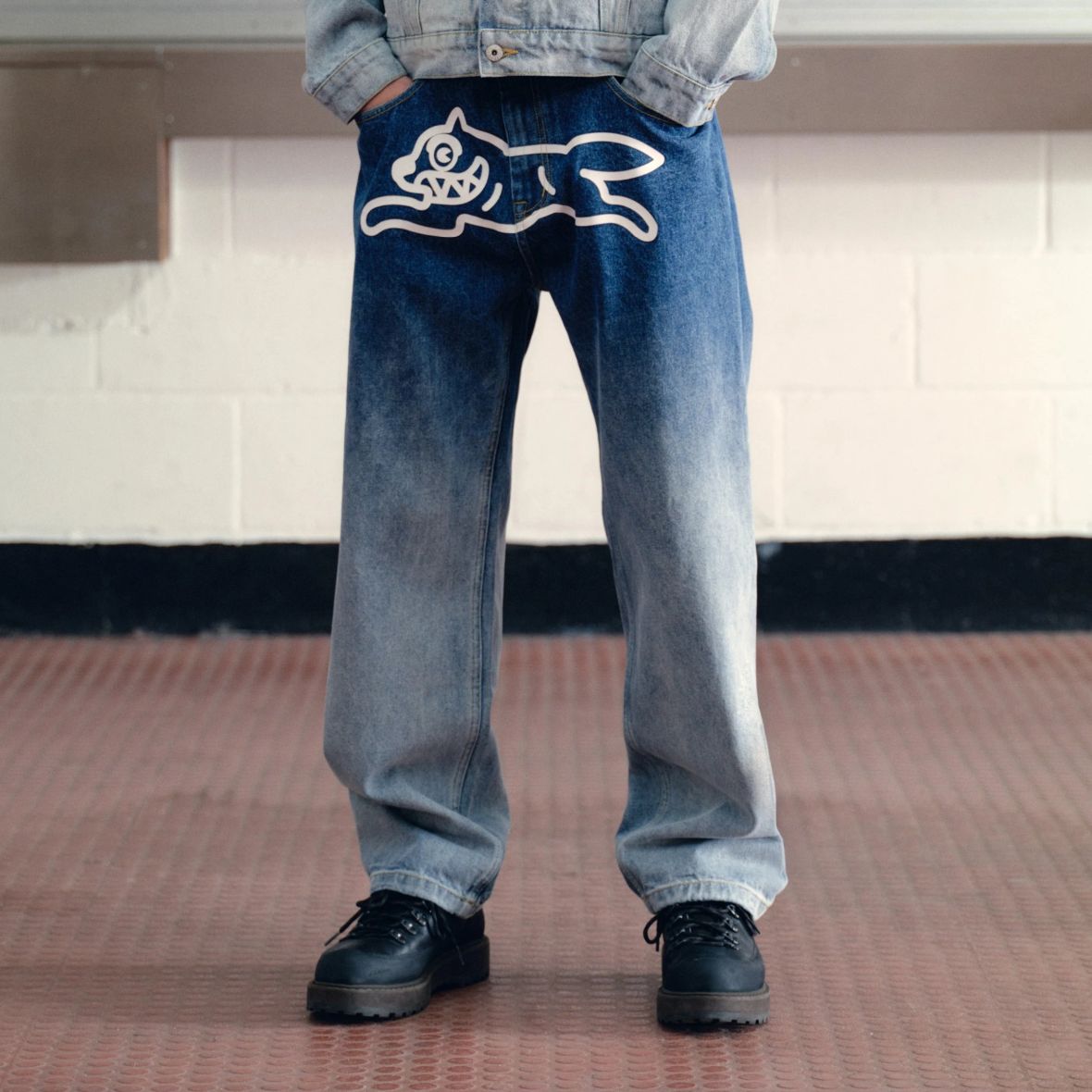 Icecream Fade Out Running Dog Double Scoop Jeans Blauw