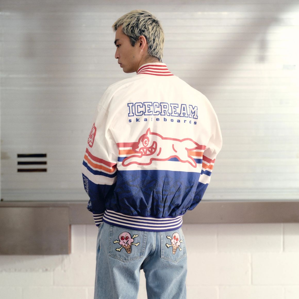 Icecream Moto Lightweight Bomber Jack Off White/Blauw