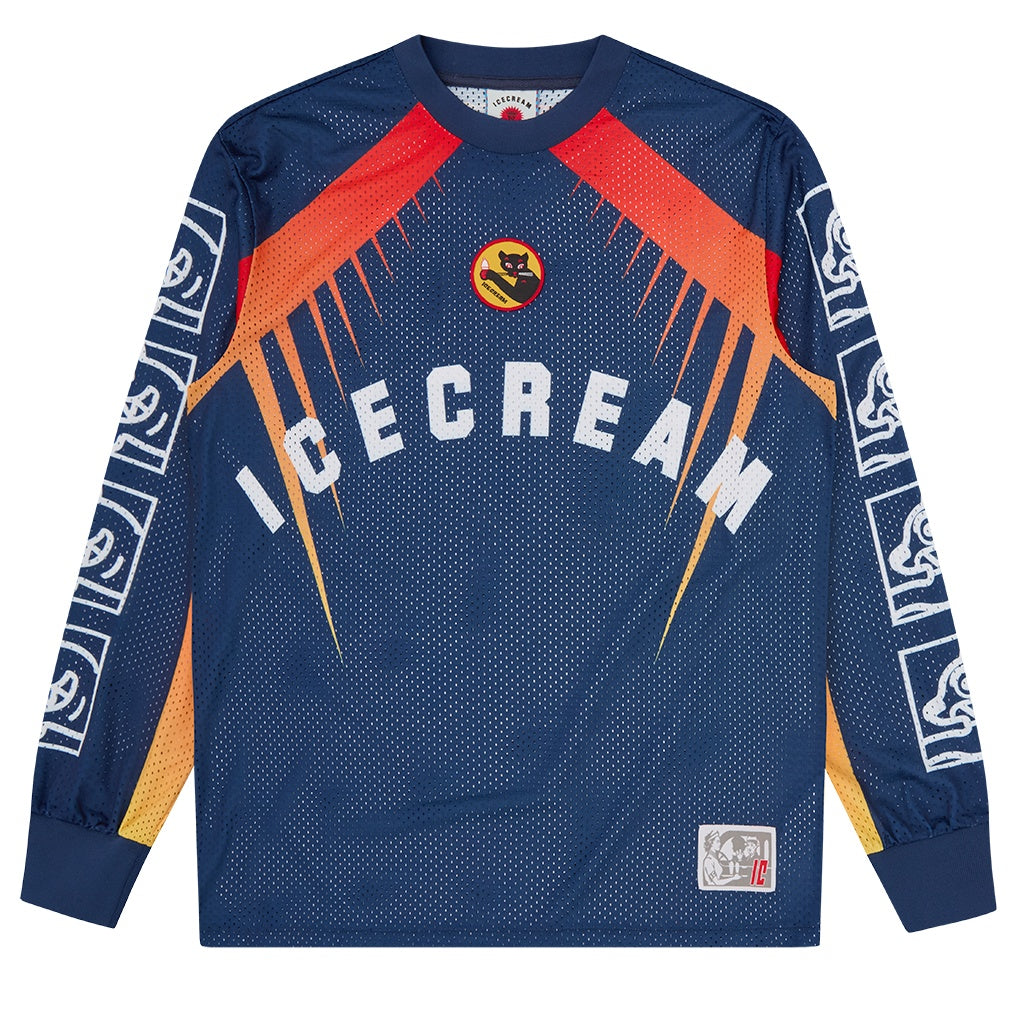 Icecream Moto Racer Mesh Longsleeve T-shirt Navy