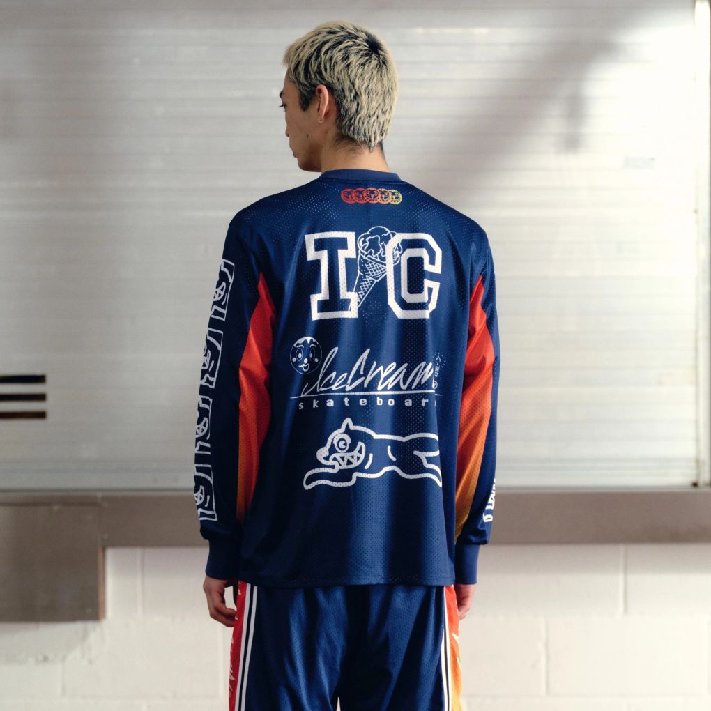 Icecream Moto Racer Mesh Longsleeve T-shirt Navy