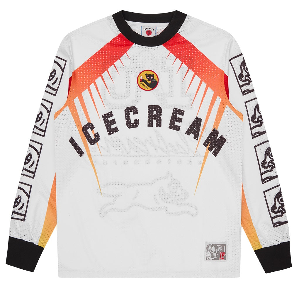 Icecream Moto Racer Mesh Longsleeve T-shirt Wit
