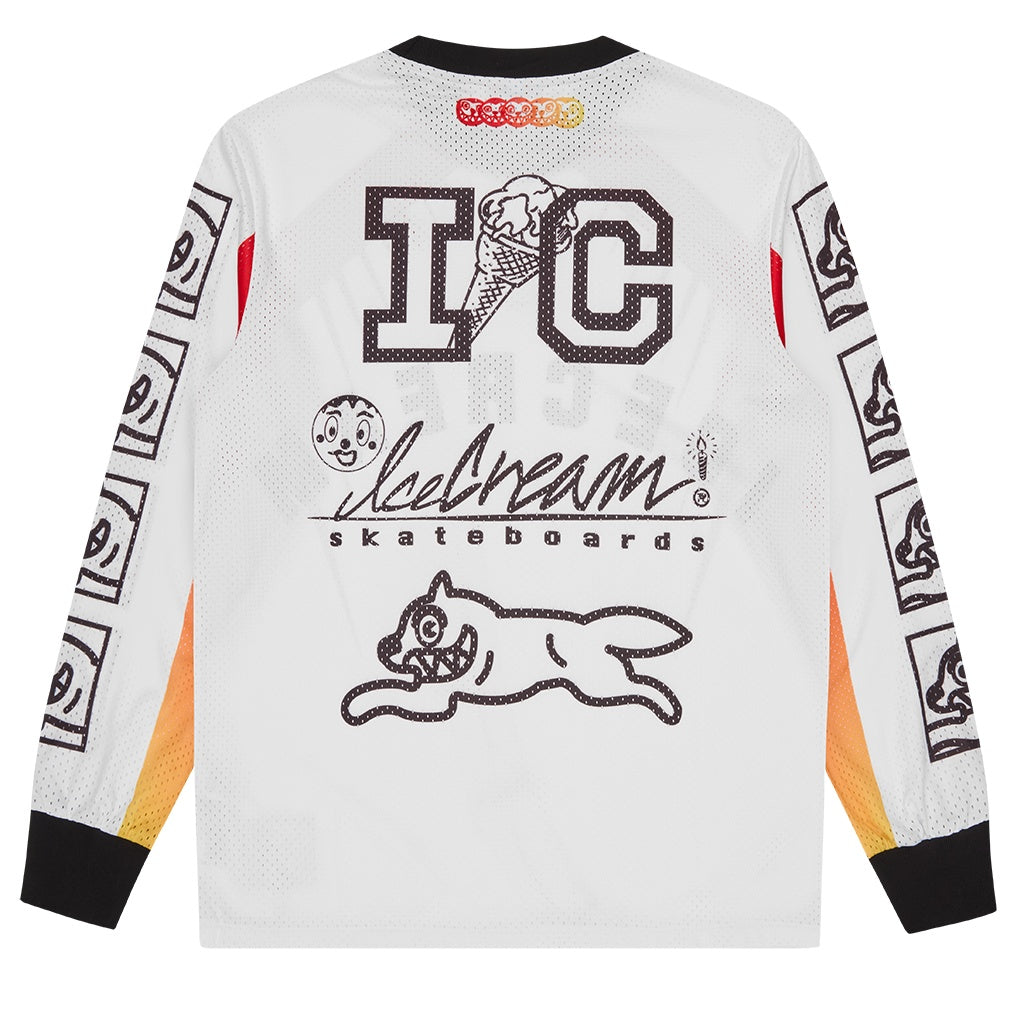 Icecream Moto Racer Mesh Longsleeve T-shirt Wit