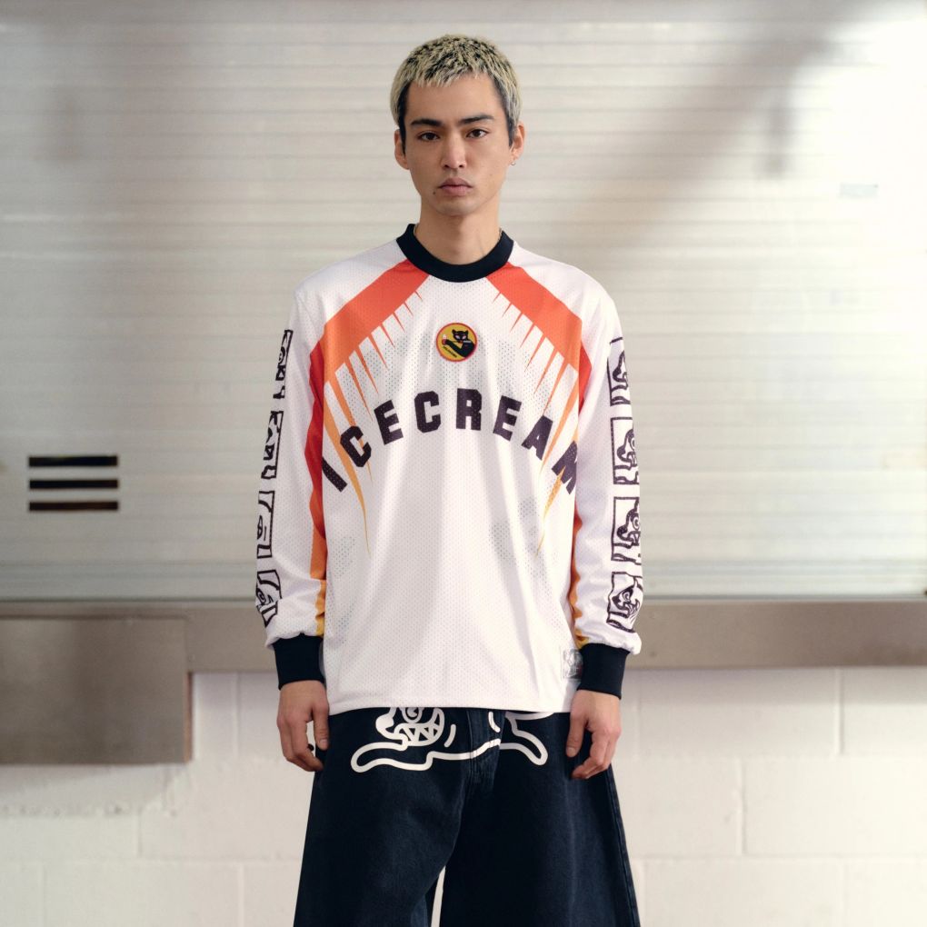 Icecream Moto Racer Mesh Longsleeve T-shirt Wit