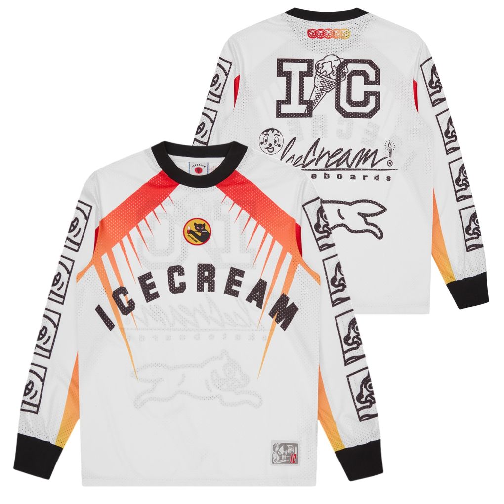 Icecream Moto Racer Mesh Longsleeve T-shirt Wit