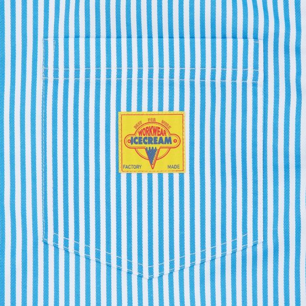 Icecream Quarter Zip Work Overhemd Licht Blauw