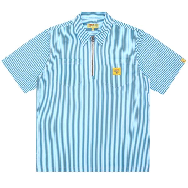 Icecream Quarter Zip Work Overhemd Licht Blauw