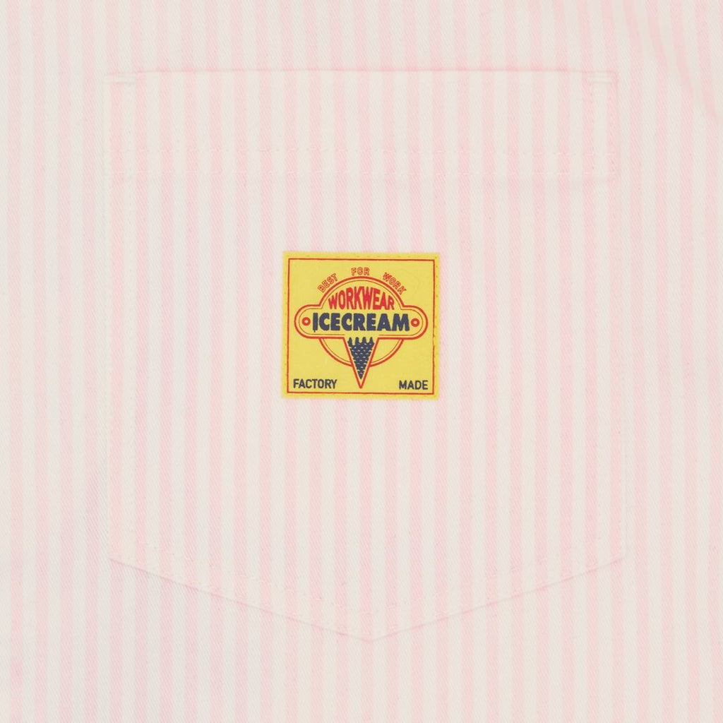 Icecream Waitress Quarter Zip Work Overhemd Roze