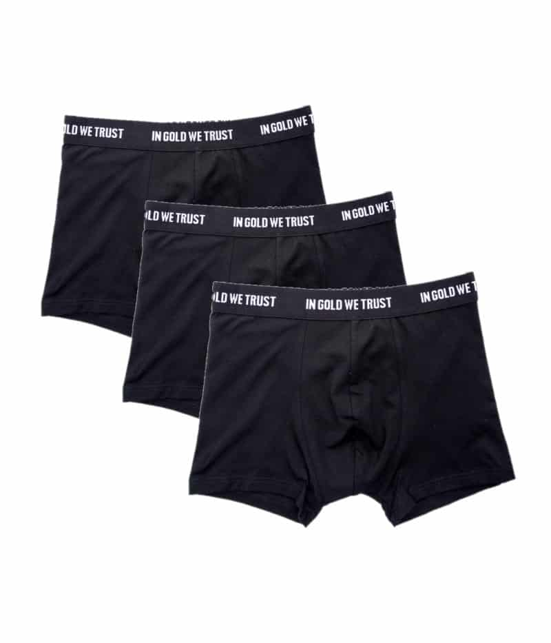 In Gold We Trust Boxer 3-Pack Zwart