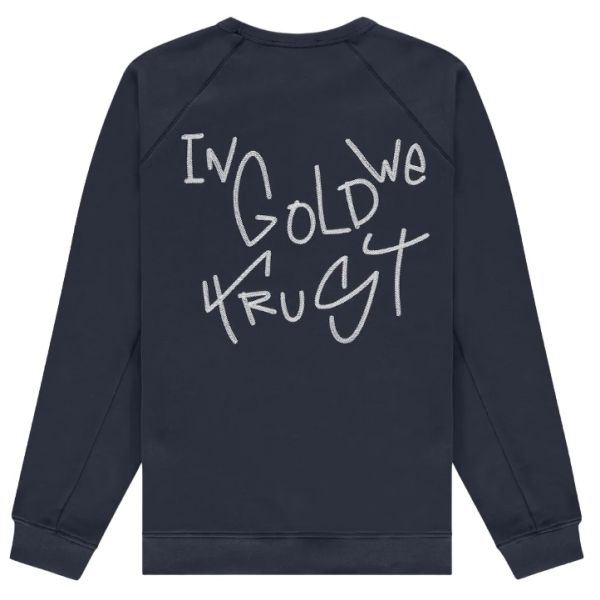 in gold we trust houston sweater blauw