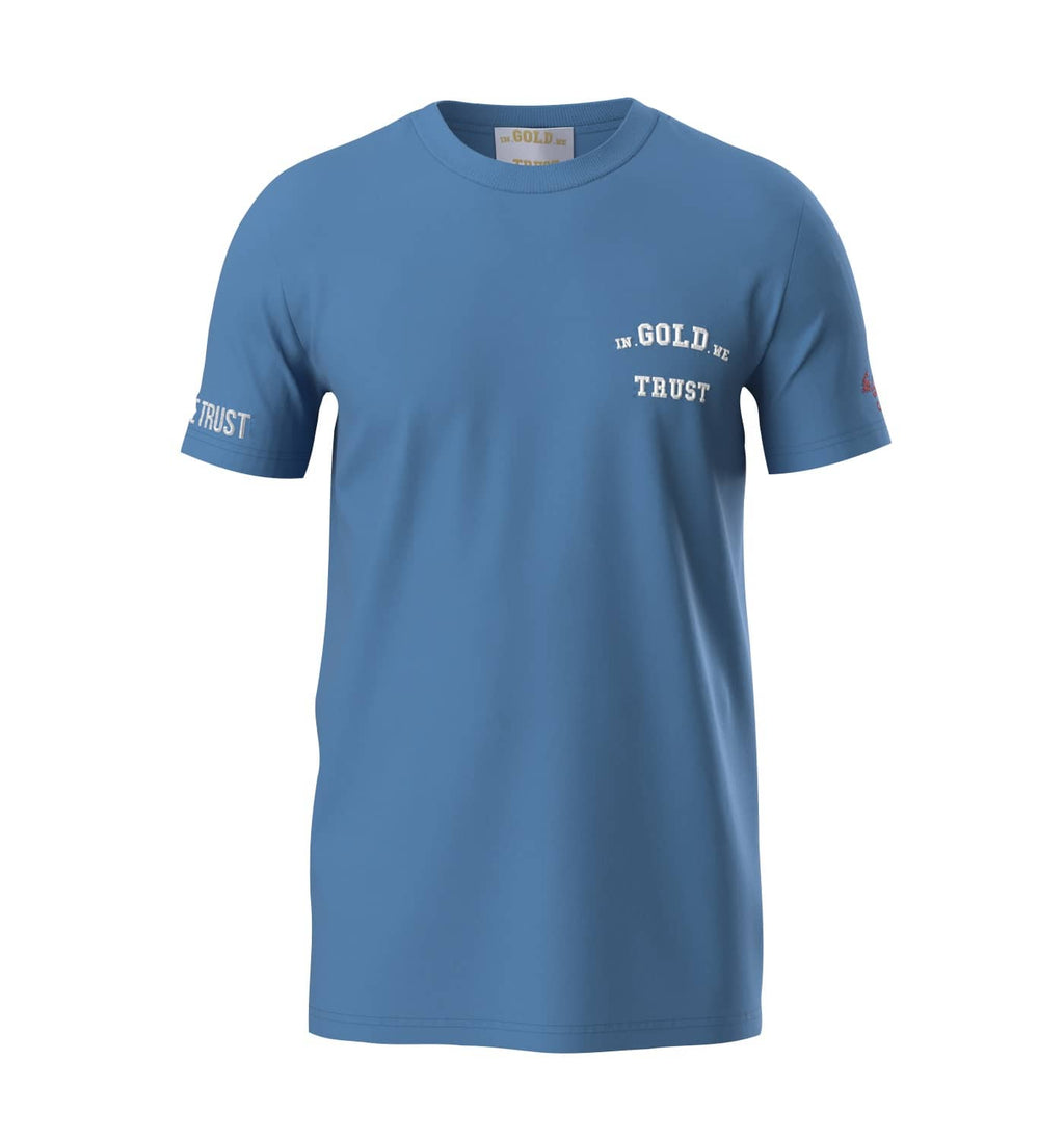 In Gold We Trust Pusha T-shirt Blauw IGWTT-050