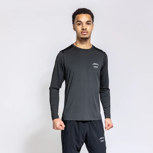 In Gold We Trust Sport Longsleeve T-shirt Zwart