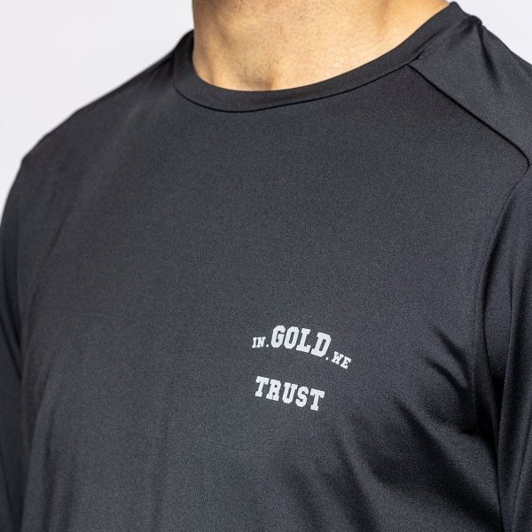 In Gold We Trust Sport Longsleeve T-shirt Zwart