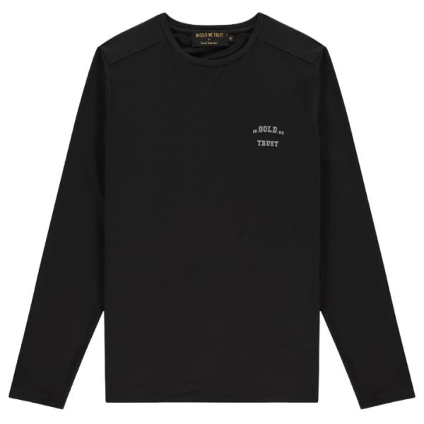 In Gold We Trust Sport Longsleeve T-shirt Zwart