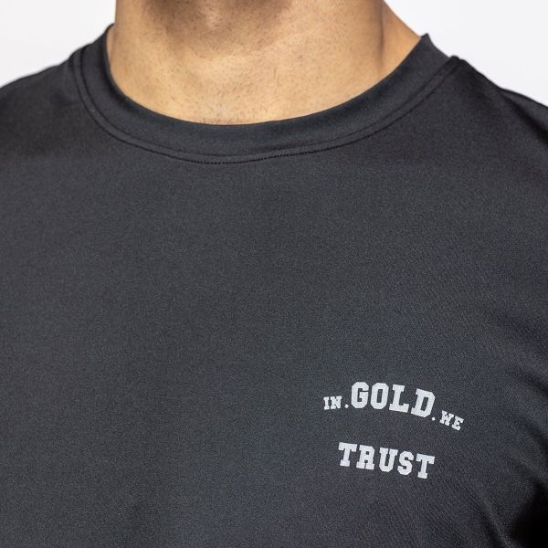 In Gold We Trust Sport T-shirt Zwart