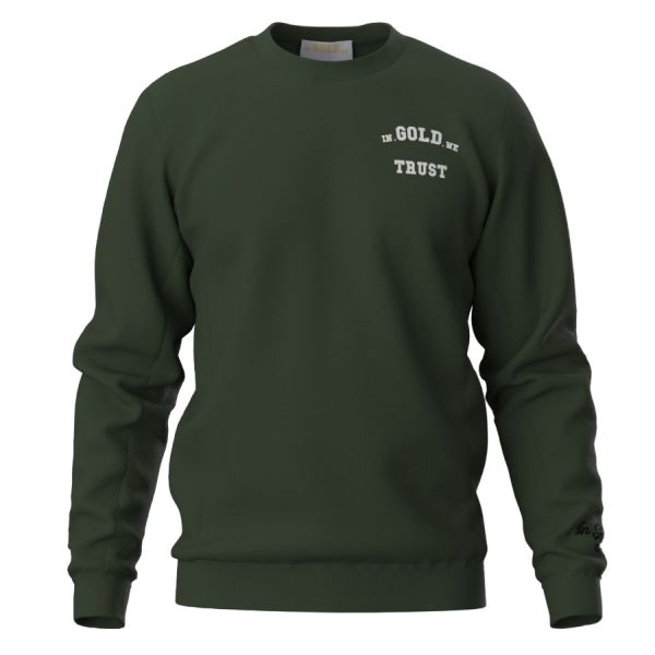 In Gold We Trust The Slim Light Sweater Donker Groen