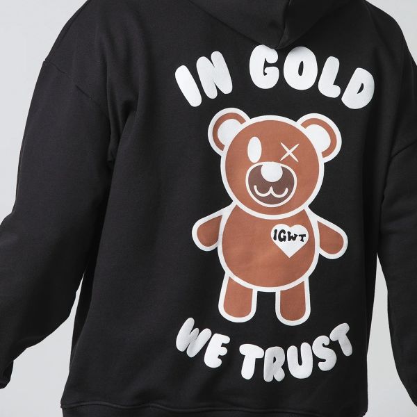 In Gold We Trust The Ted Hoodie Zwart