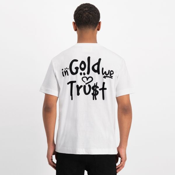 In Gold We Trust The Uni T T-shirt Wit