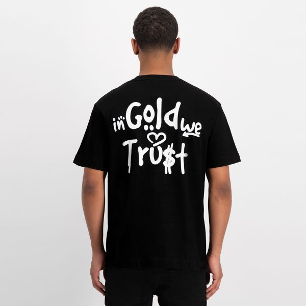 In Gold We Trust The Uni T T-shirt Zwart