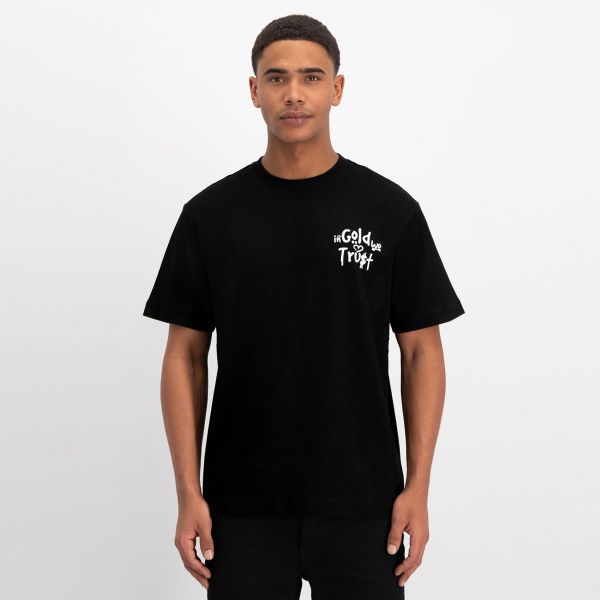 In Gold We Trust The Uni T T-shirt Zwart