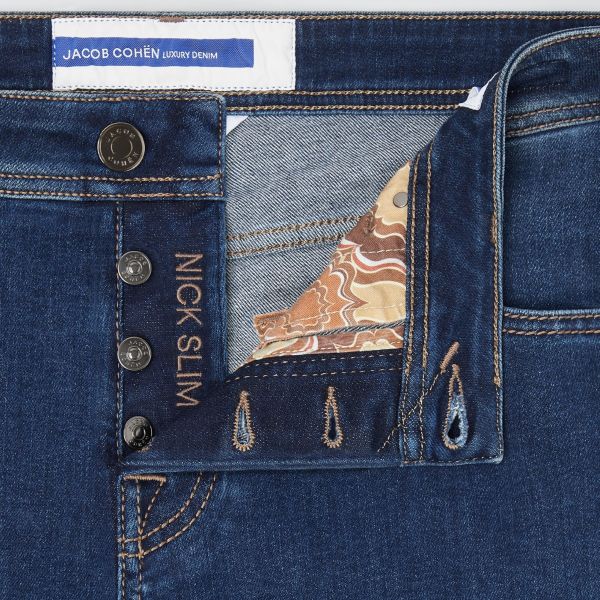 Jacob Cohën Nick Slim Jeans Donker Blauw