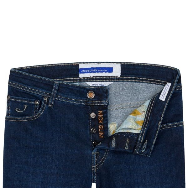 Jacob Cohën Nick Slim Jeans Donker Blauw