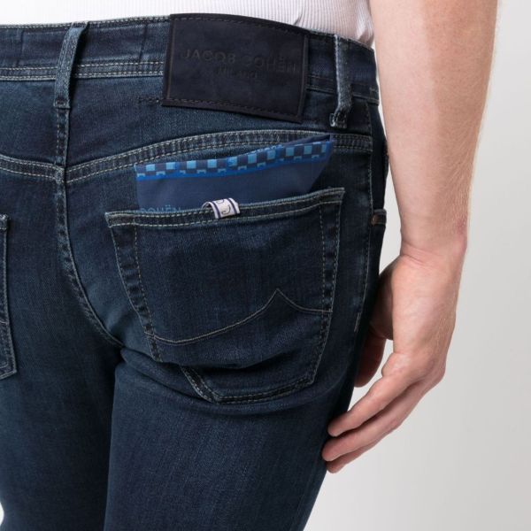 Jacob Cohën Nick Slim Jeans Donker Blauw
