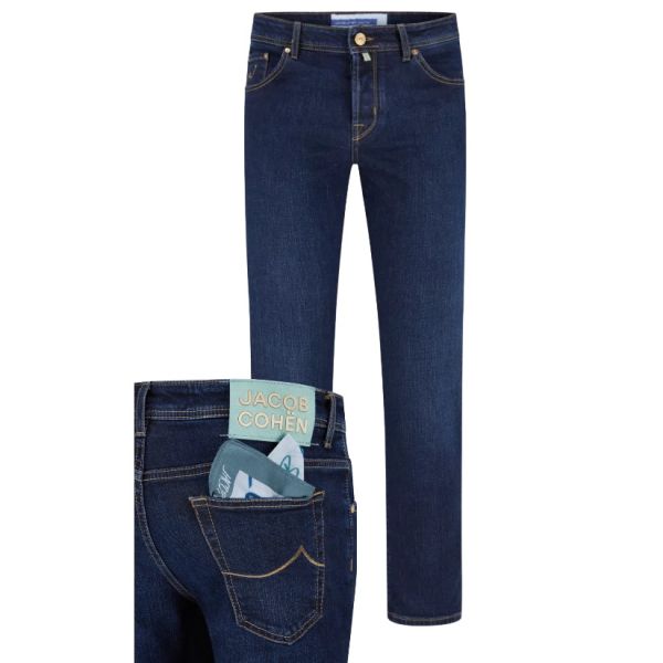 Jacob Cohën Nick Slim Jeans Donker Blauw