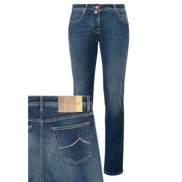 Jacob Cohën Nick Slim Jeans Donker Blauw
