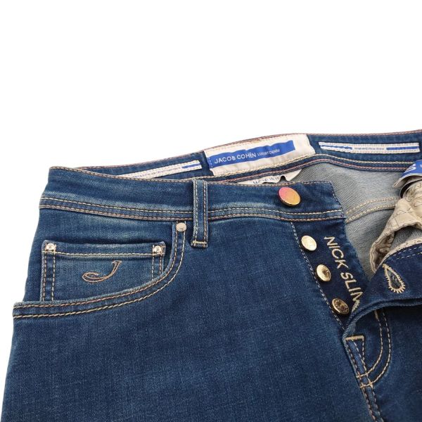 Jacob Cohën Nick Slim Jeans Donker Blauw