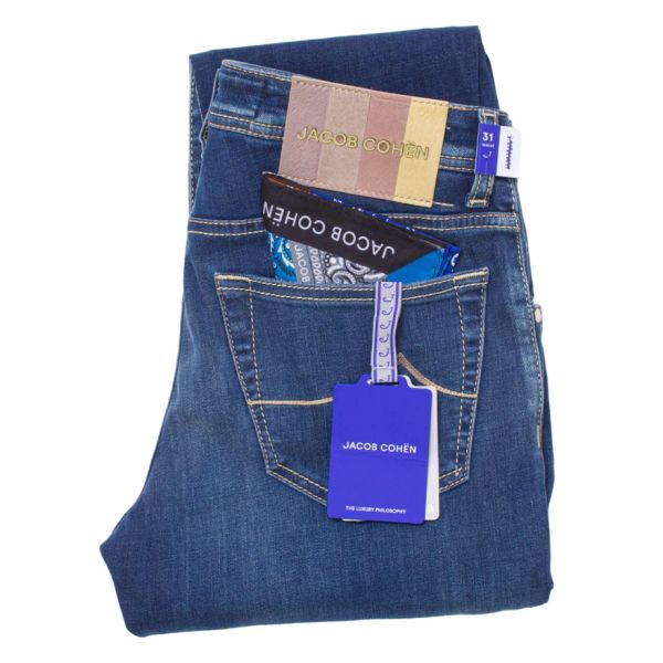Jacob Cohën Nick Slim Jeans Donker Blauw