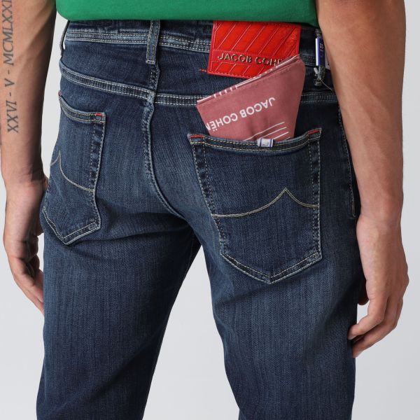jacob cohën nick super slim jeans donker blauw