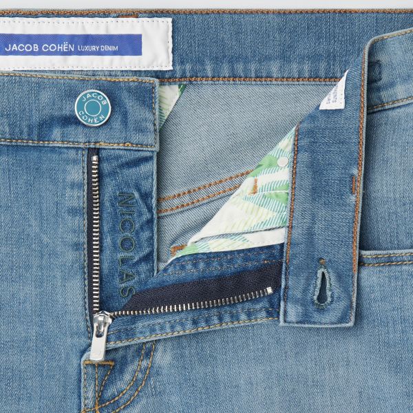 Jacob Cohën Nicolas Bermuda Korte Broek Licht Blauw