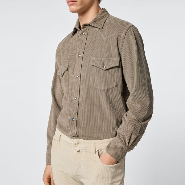 Jacob Cohën Western Overhemd Taupe