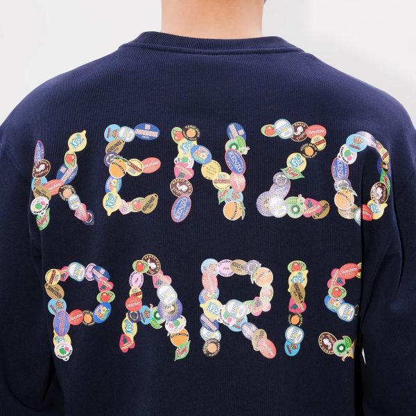Kenzo Fruit Stickers Classic Sweater Navy