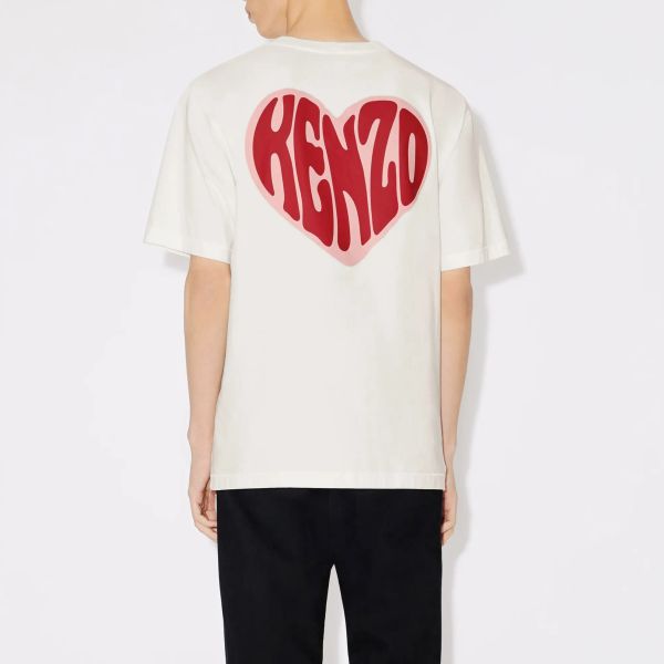 Kenzo Hearts Oversized T-shirt Off White