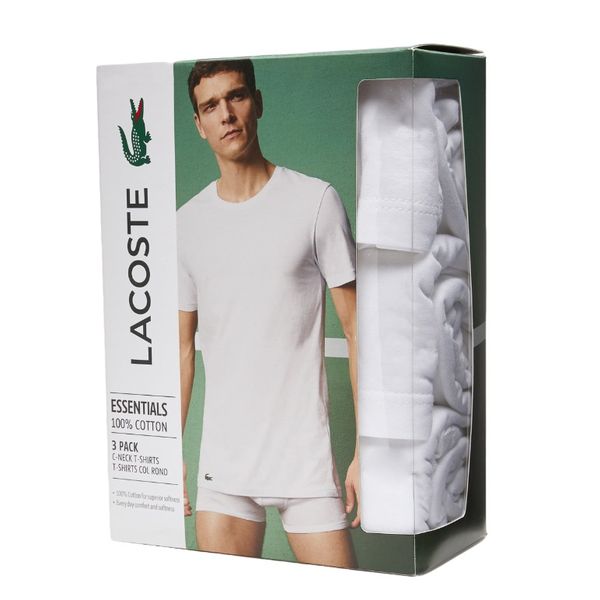 lacoste 3-pack basic t-shirt wit