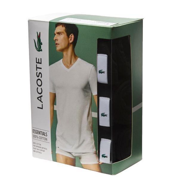 lacoste 3-pack basic t-shirt zwart