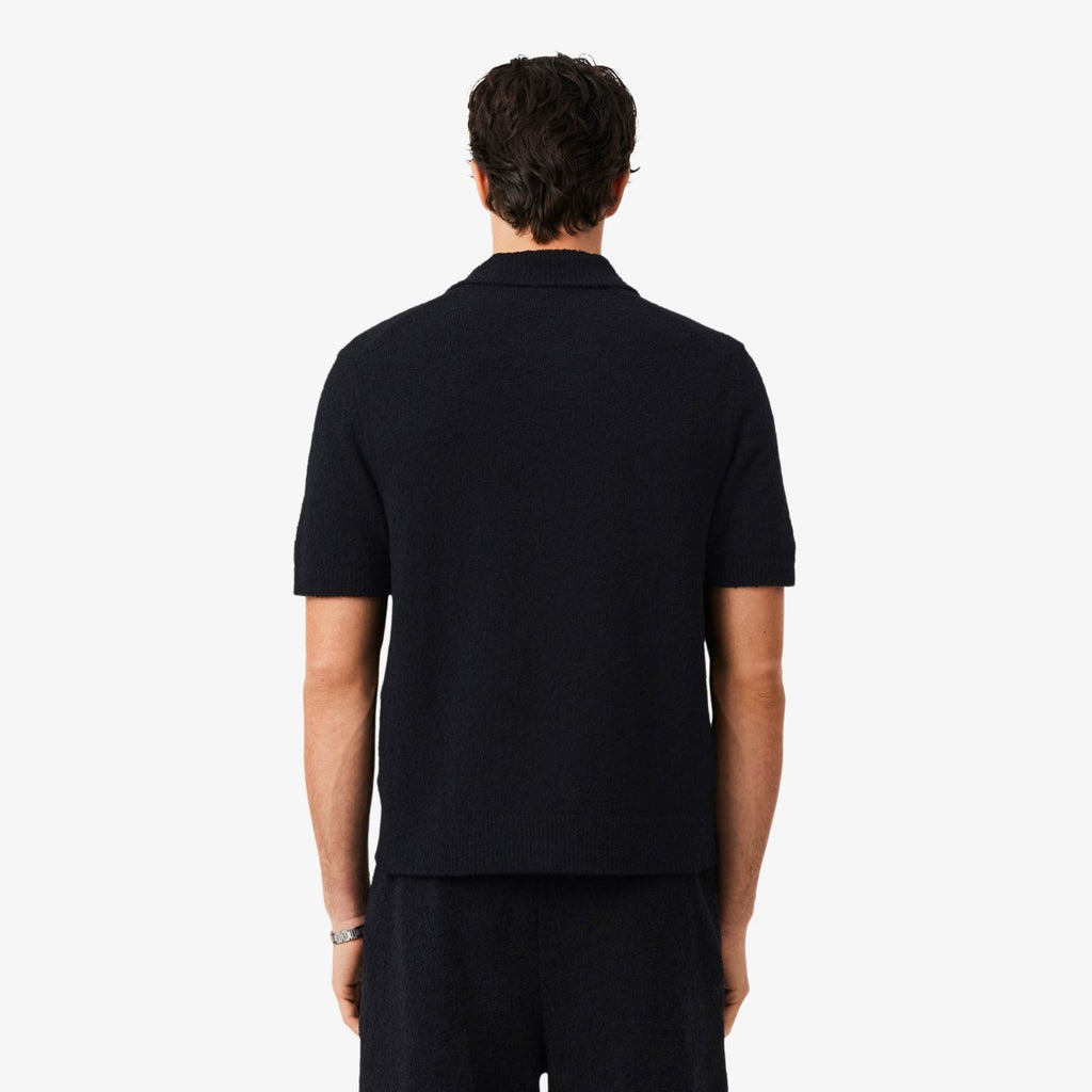 Lacoste Bouclé Knit Polo Zwart